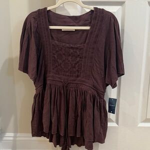 Lucky Brand Plum Peasant Top